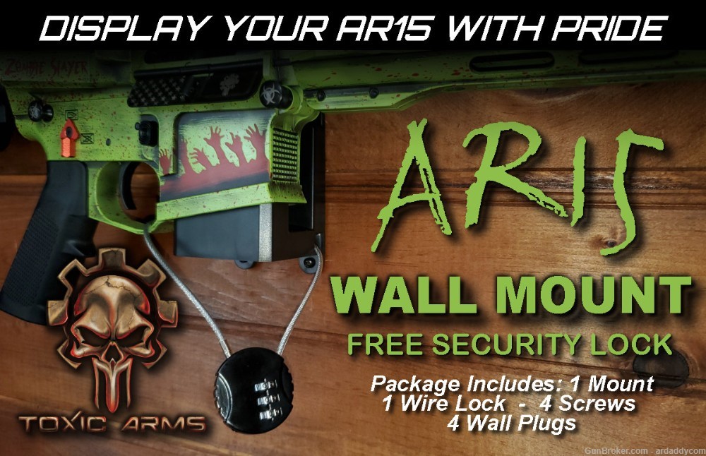 AR WALL MOUNT TO DISPLAY YOUR AR15 W/ FREE LOCK TO KEEP IT SECURE NEW BOX
