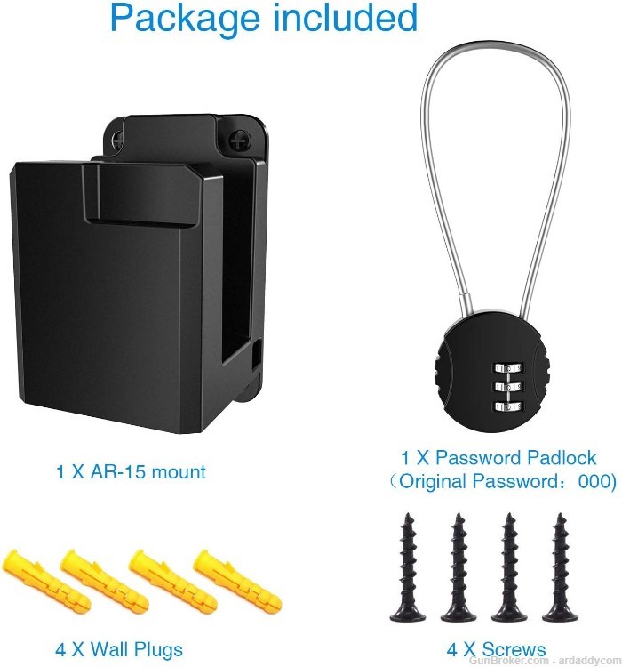 AR WALL MOUNT TO DISPLAY YOUR AR15 W/ FREE LOCK TO KEEP IT SECURE NEW BOX - Image 2