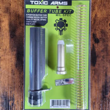 TOXIC ARMS COMPLETE BUFFER TUBE KIT W/ SPRING END PLATE CASTLE NUT