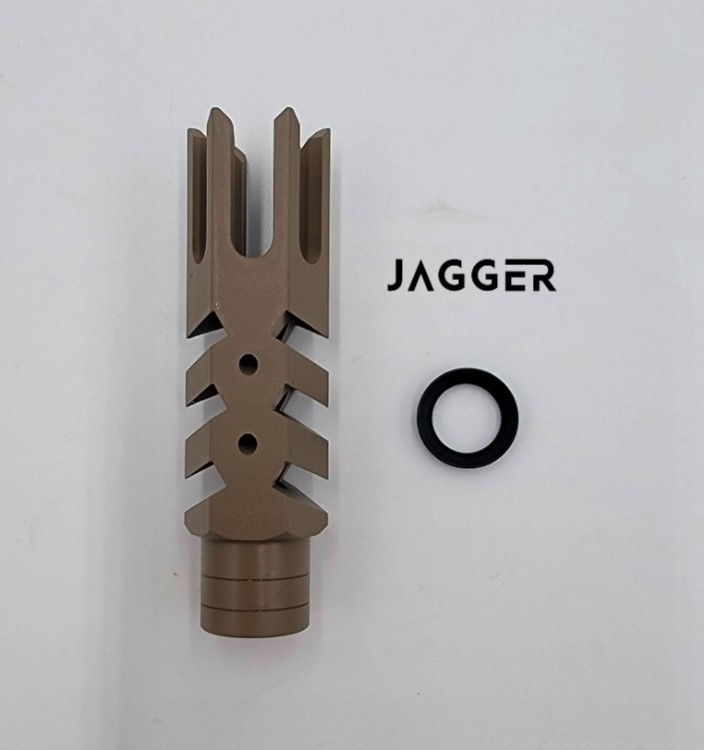 Toxic Arms Jagger Muzzle Brake FDE Flat Dark Earth AR15 1/2x28