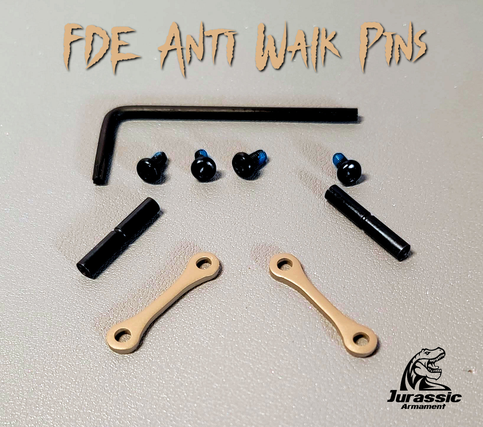 FDE Flat Dark Earth Anti Walk Pin set AR15 ANTI-ROTATIONAL Trigger & Hammer