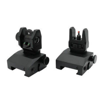 Toxic Arms Flip Up AR15 AR10 ALUMINUM sights with Fiber Optics Pop Picatinny HIGH END