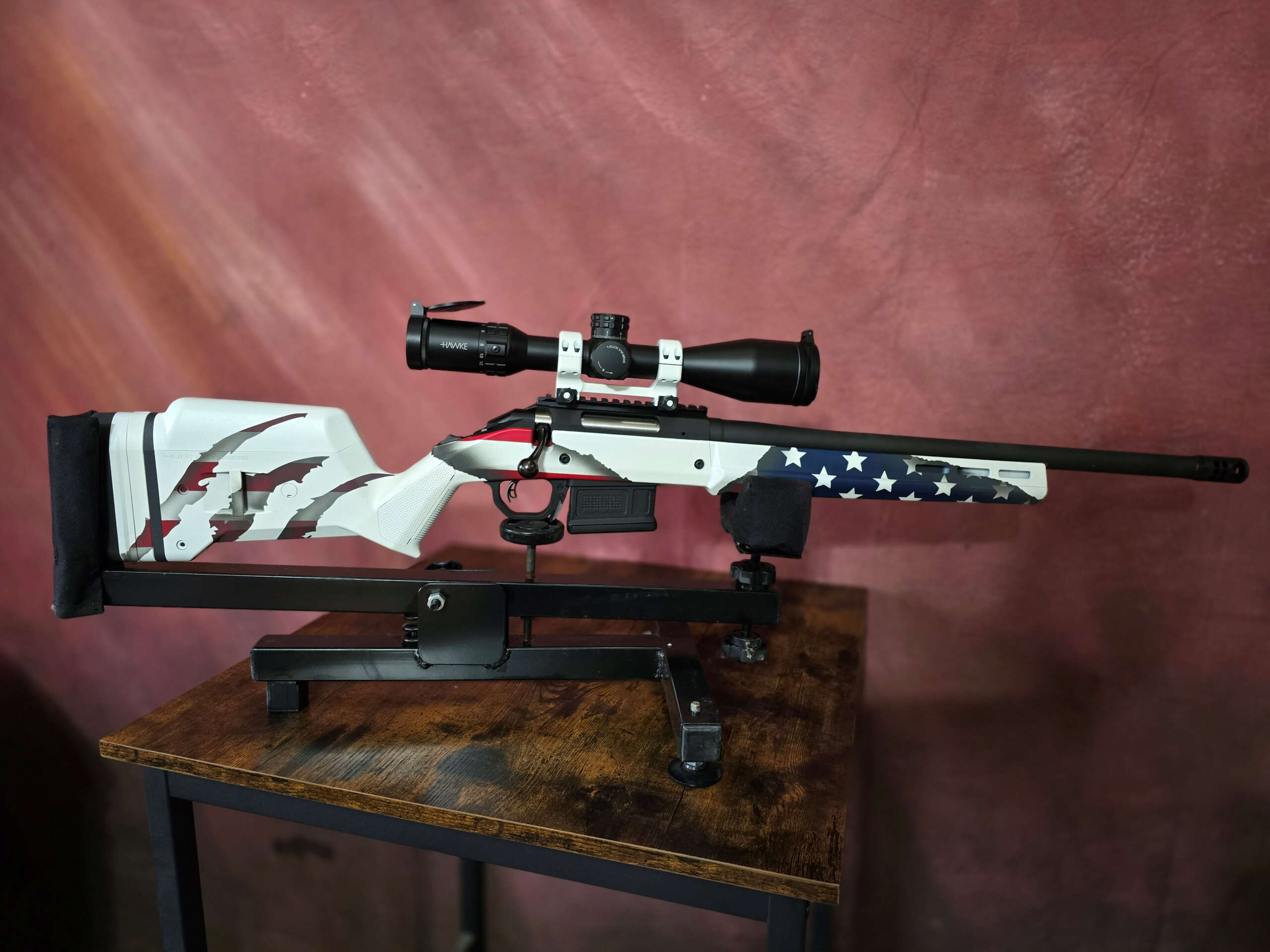 Ruger American Hunter 6.5mm Creedmoor Bolt Action Rifle Custom Flag Magpul