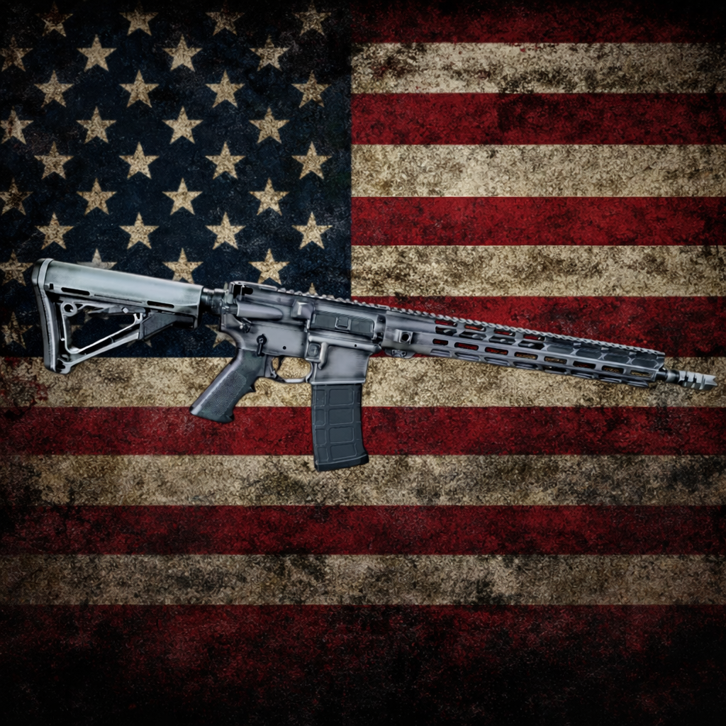TOXIC AR15 RIFLE 16" BARREL BYOG 5.56 NATO 223 CUSTOM BATTLWORN